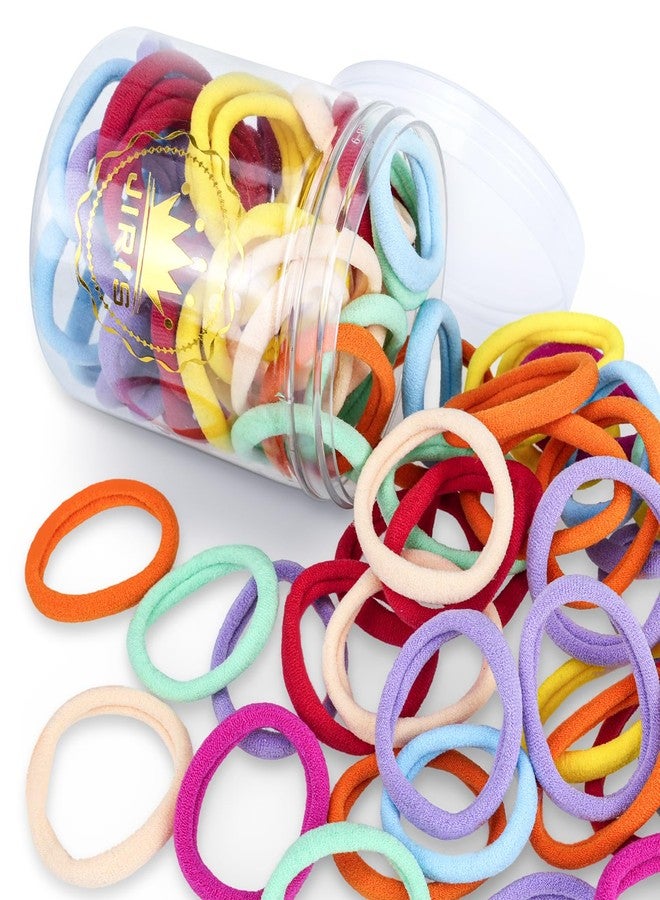 JIRIS 50Pcs Hair Ties for Women Girls,Cotton Seamless Hair Ties, Soft Ponytail Holders,No Crease No Damage Elastics Hair Bands with Box for Thick Heavy and Curly Hair (Set 2) - Image 1